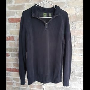 Timberland Black Ribbed Long Sleeve Polo